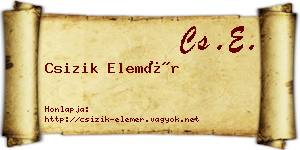 Csizik Elemér névjegykártya